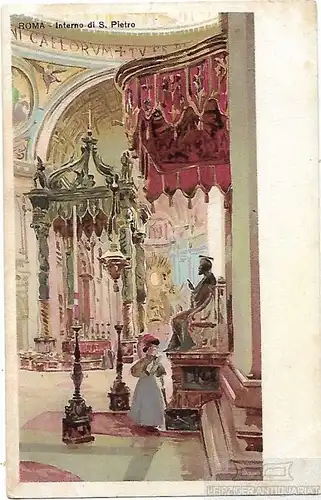 AK Roma. Interno di S. Pietro. ca. 1908, Postkarte. Ca. 1908, gebraucht, gut