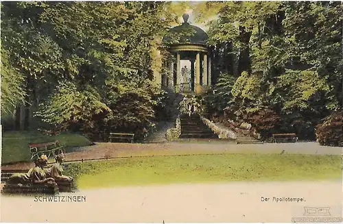 AK Schwetzingen. Der Apollotempel. ca. 1905, Postkarte. Ca. 1905, gebraucht, gut