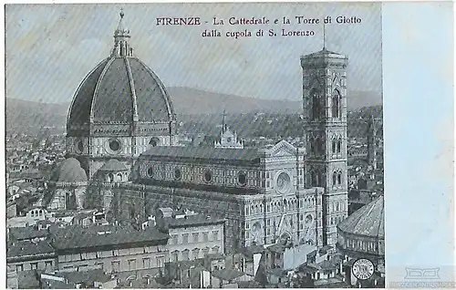 AK Firenze. La Cattedrale e la Torre di Giotto dalla cupola di S... Postkarte