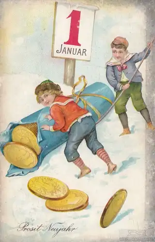 AK Prosit Neujahr, Postkarte. Neujahrskarte, 1911, gebraucht, gut