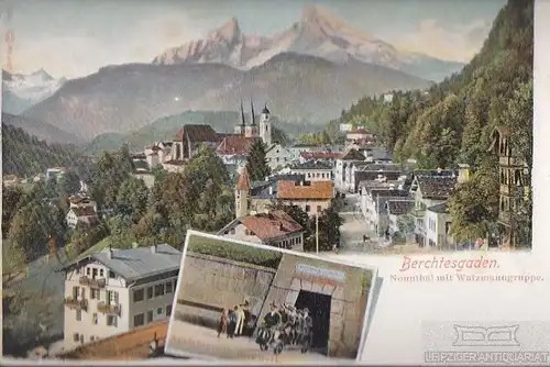 AK Berchtesgaden. Nonnthal mit Watzmanngruppe. ca. 1912, Postkarte. Ca. 1912