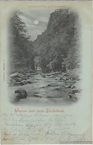AK Gruss aus dem Bodethal. ca. 1898, Postkarte. Serien Nr, ca. 1898