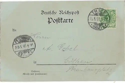 AK Gruss aus dem Bodethal. ca. 1898, Postkarte. Serien Nr, ca. 1898