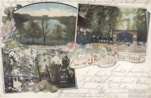 AK Gruss von der Insel Altenburg. Litho um 1900, Postkarte. Serien Nr, ca. 1906