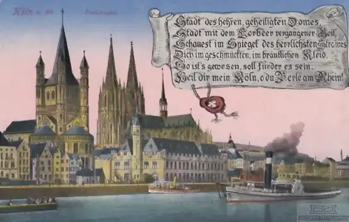 AK Köln a. Rh. Panorama. ca. 1913, Postkarte. Serien Nr, ca. 1913, ohne Verlag