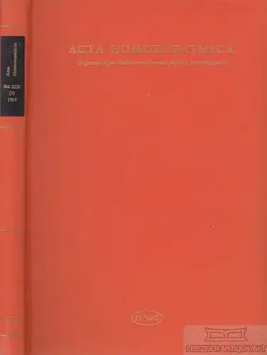 Buch: Acta Homoeopathica. Organum Medicorum Homoeopathicae... Zinke, Joac 267972
