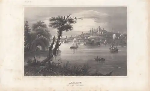 Albany on the Hudson. aus Meyers Universum, Stahlstich. Kunstgrafik, ca. 1850