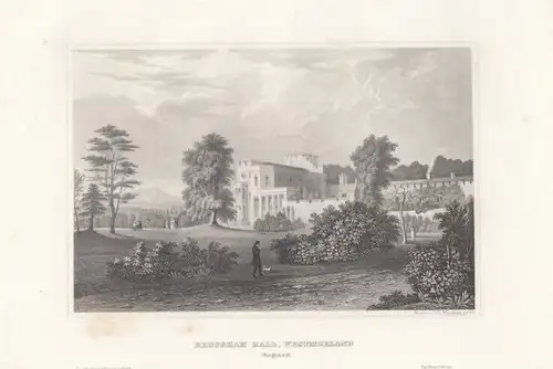 Brougham Hall, Westmorland (England). aus Meyers Universum, Stahlstich. 1850