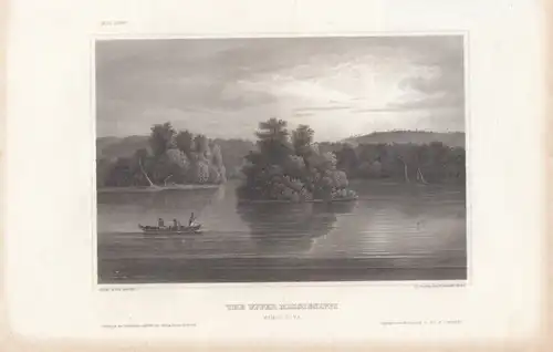 The Upper Mississippi (Minnesota). aus Meyers Universum, Stahlstich. Kunstgrafik