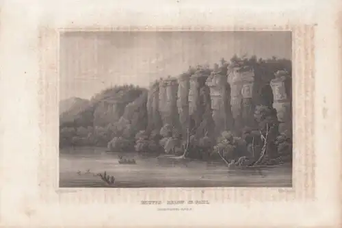 Bluffs Below St. Paul (Mississippi River). aus Meyers Universum, Stahlstich