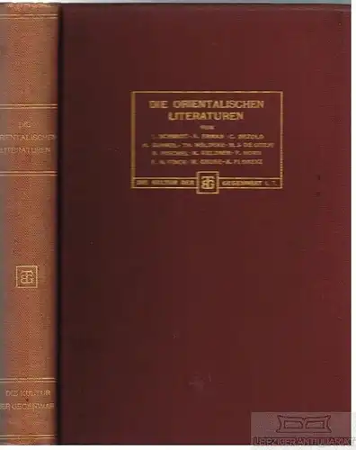 Buch: Die orientalischen Literaturen, Schmidt, Erich, A. Erman u.a. 1906