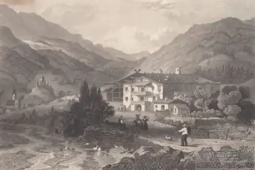 Haus des Sandwirths Hofer in Tyrol. aus Meyers Universum, Stahlstich. 1850