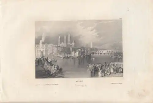 Rouen. aus Meyers Universum, Stahlstich. Kunstgrafik, 1850, gebraucht, gu 265206