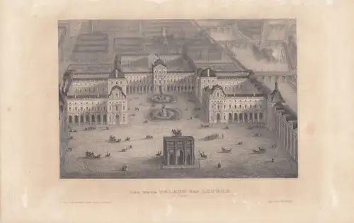 Der neue Palast des Louvre in Paris. aus Meyers Universum, Stahlstich. 1850