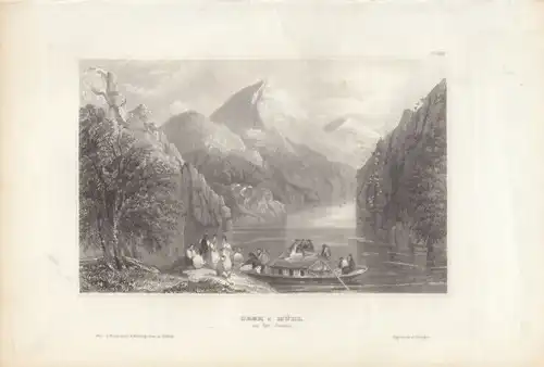 Ober-Mühl an der Donau. aus Meyers Universum, Stahlstich. Kunstgrafik, 1850