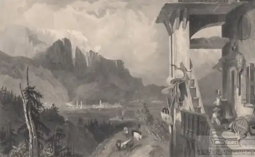 Insbruck in Tyrol. aus Meyers Universum, Stahlstich. Kunstgrafik, 1850