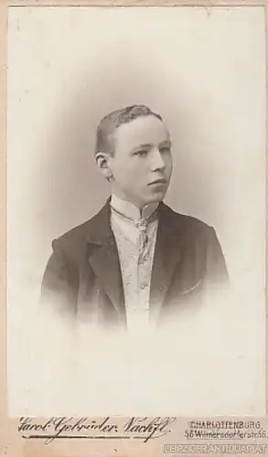 Portrait bürgerlicher junger Herr mit Krawatte und Weste, Fotografie. Fotobild