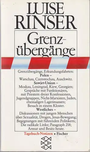 Buch: Grenzübergänge, Rinse, Luise, 1991, Fischer, Tagebuch-Notizen, gebraucht