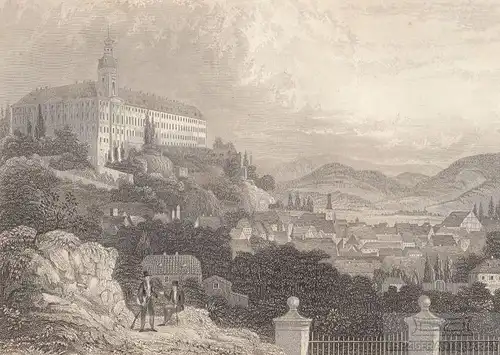 Rudolstadt. aus Meyers Universum, Stahlstich. Kunstgrafik, 1850, gebraucht, gut