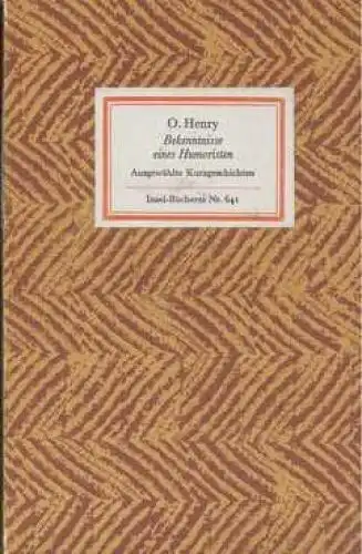 Insel-Bücherei 641, Bekenntnisse eines Humoristen, Henry, O. 1979, Insel-Verlag