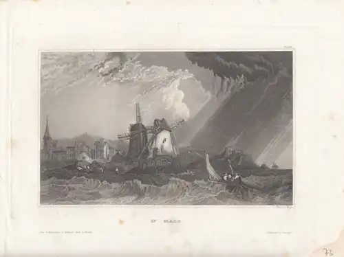 St. Malo. aus Meyers Universum, Stahlstich. Kunstgrafik, 1850, gebraucht, 264444