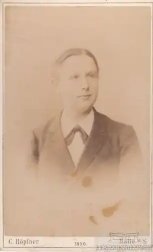 Portrait bürgerlicher Herr mit Scheitel im Anzug, Fotografie. Fotobild, ca. 1890