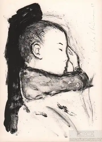Lithographie: Schlafendes Kind, Neumann, Gisela. Kunstgrafik, 1989, (o.T.)
