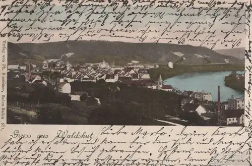 AK Gruss aus Waldshut. Litho ca. 1909, Postkarte. Ca. 1909, gebraucht, gut