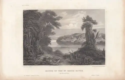 Mouth of the St. Croix River (Minnesota). aus Meyers Universum, Stahlstich. 1850