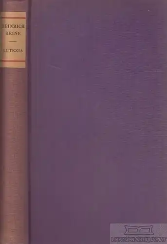 Buch: Lutezia, Heine, Heinrich. 1959, Insel Verlag, gebraucht, gut