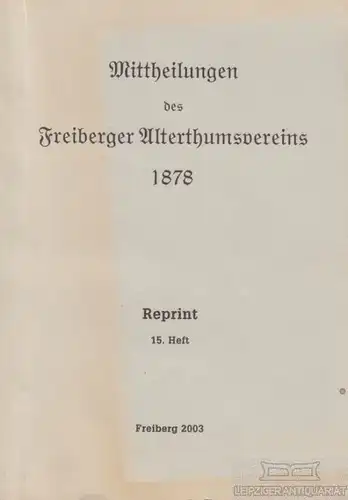 Buch: Mittheilungen des Freiberger Alterthumsvereins 1878, Gerlach, Heinrich