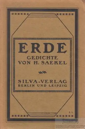 Buch: Erde, Saekel, H, Silva-Verlag, Gedichte von H. Saekel
