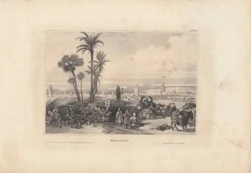 Marocco. aus Meyers Universum, Stahlstich. Kunstgrafik, 1850, gebraucht, gut