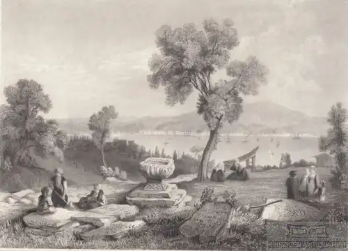 Der Bosporus. aus Meyers Universum, Stahlstich. Kunstgrafik, 1850