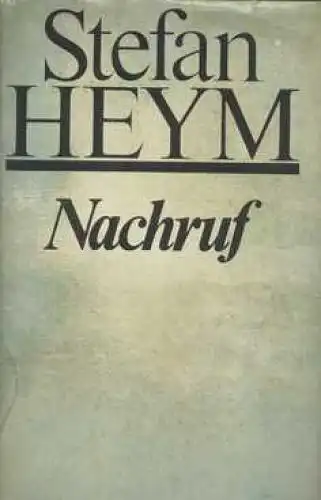 Buch: Nachruf, Heym, Stefan. 1990, Buchverlag Der Morgen, gebraucht, gut