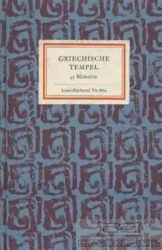 Insel-Bücherei 874, Griechische Tempel, Arendt, Erich. 1970, Insel-Verlag