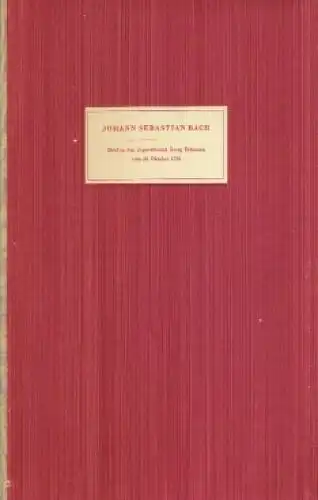 Johann Sebastian Bach, Bach, Johann Sebastian. 1960, gebraucht, gut