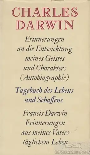 Buch: Tagebuch des Lebens und Schaffens, Darwin, Charles. 1968, Urania-Verlag