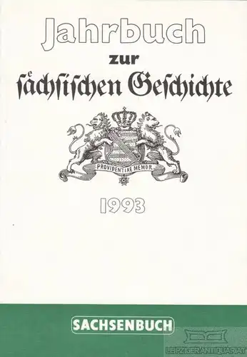 Buch: Jahrbuch zur sächsischen Geschichte 2. Band 1993, Rüdiger, Bernd u.a. 1993