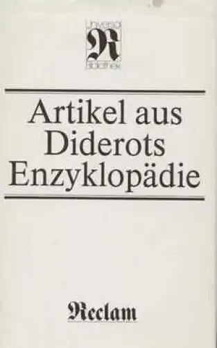 Buch: Artikel aus der von Diderot und D'Alambert herausgegebenen Enzyklopädie