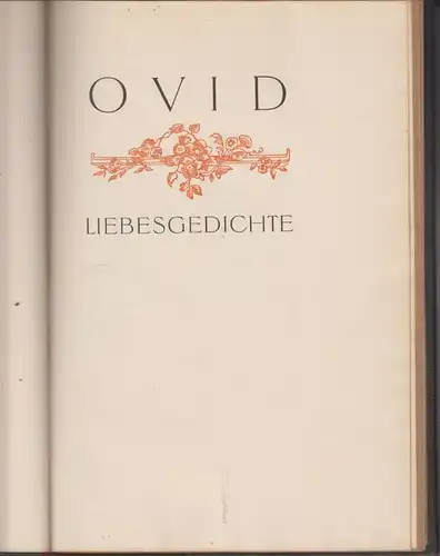 Buch: Liebesgedichte, Ovid, Ludwig Goldscheider, Phaidon-Drucke 4, o.J., gut