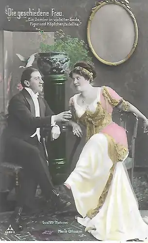 AK Die geschiedene Frau. Marie Ottmann, Gustav Matzner. ca. 1910, Operette, gut