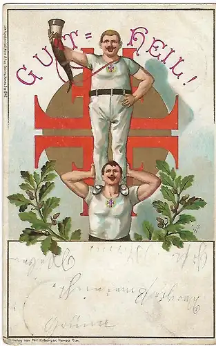 AK Gut Heil! Turner. ca. 1899, Feste, Postkarte, gebraucht, gut