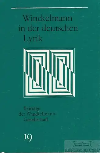 Buch: Winckelmann in der deutschen Lyrik, Riedel, Volker. 1990, gebraucht, gut