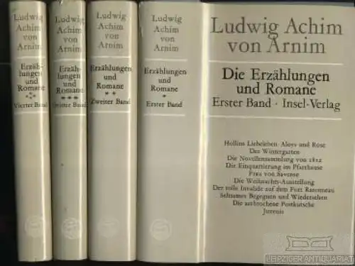 Buch: Die Erzählungen und Romane, Arnim, Achim von. 4 Bände, 1981, Insel Verlag
