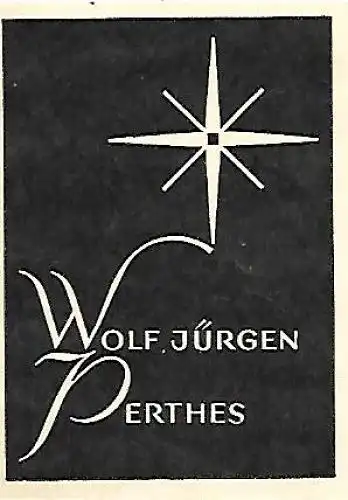 Original Grafik Exlibris: Wolf Jürgen Perthes, Stern, gebraucht, gut