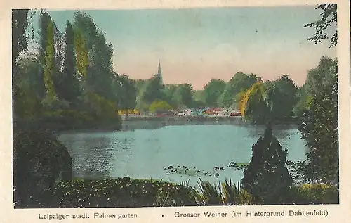 AK Leipziger städt. Palmengarten. Grosser Weiher. ca. 1905