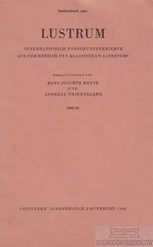 Buch: Zweiter Nachtrag zum Lucan-Bericht Lustrum 9, 11964, Rutz, Werner. 1966