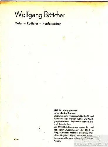 Buch: Wolfgang Böttcher - Maler - Radierer - Kupferstecher, Böttcher, Wolfgang