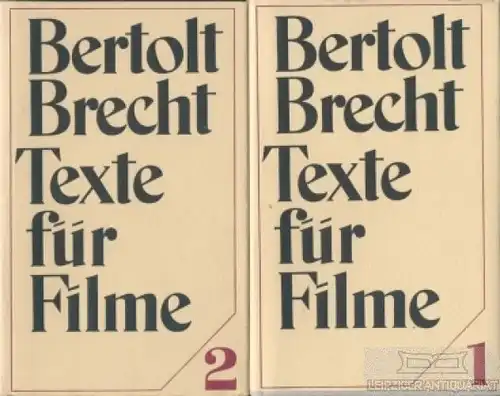 Buch: Texte für Filme, Brecht, Bertolt. 2 Bände, 1971, Aufbau Verlag